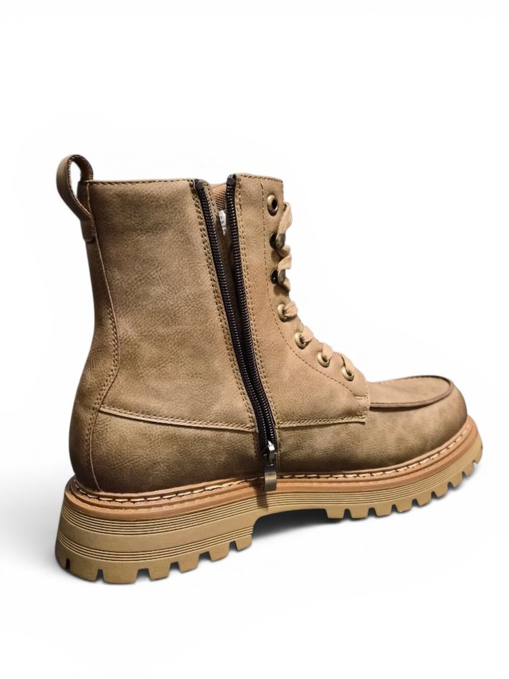 Madden NYC Men's Faux Leather McCoyy Boots Sz 12-13 Lace Up Comfort Insole Taupe - Picture 6 of 8